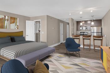 Studio Kitchen at Cambria Luxury Apartment Homes, Kansas City, MO 64112